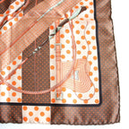 Hermes Carre 45 Gavroche Scarf Clic Clac Silk Brown — view 5