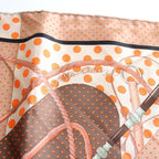 Hermes Carre 45 Gavroche Scarf Clic Clac Silk Brown — view 6