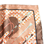 Hermes Carre 45 Gavroche Scarf Clic Clac Silk Brown — view 3