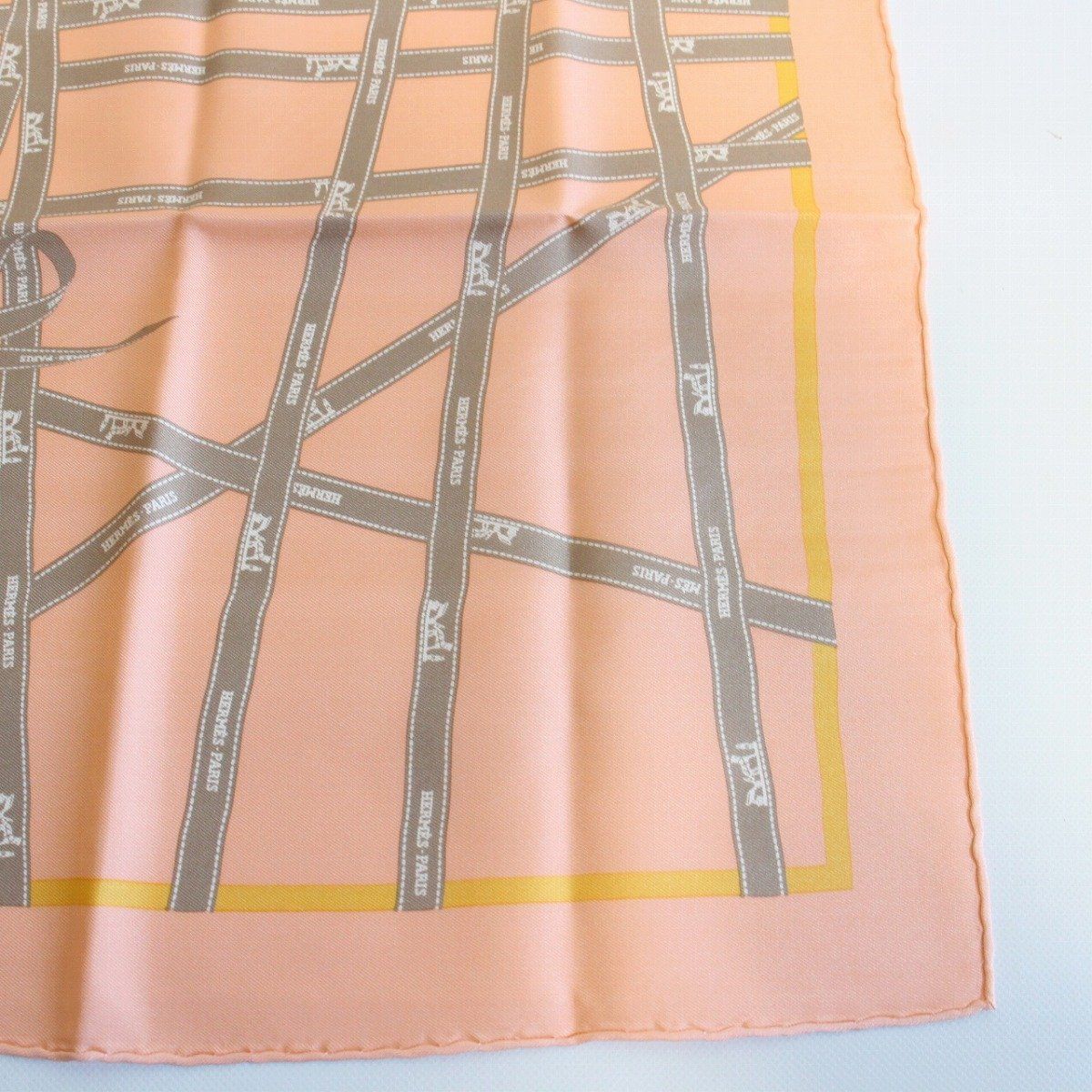 Hermes Carre 45 Scarf Gavroche Bolduc Ribbon Orange — view 5