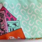 Hermes Twilly Horse and Phoenix Silk Pink Green Scarf — view 7