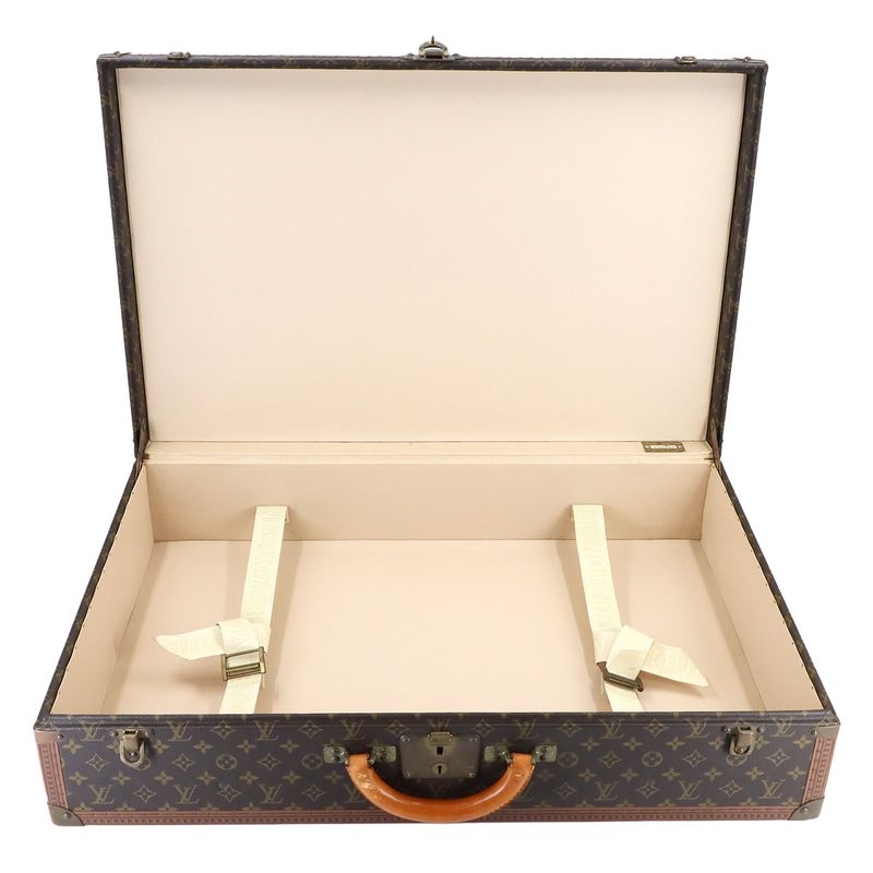 Louis Vuitton Monogram Bisten 75 Trunk Case Bag Brown Gold Hardware — view 7