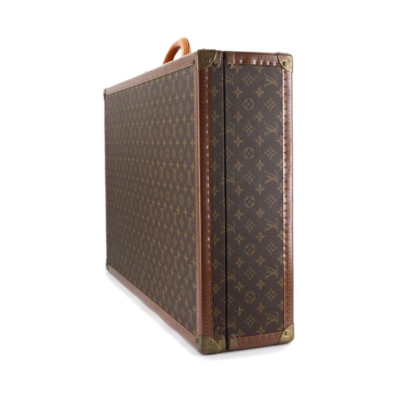 Louis Vuitton Monogram Bisten 75 Trunk Case Bag Brown Gold Hardware — view 4