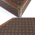 Louis Vuitton Monogram Bisten 75 Trunk Case Bag Brown Gold Hardware — view 9