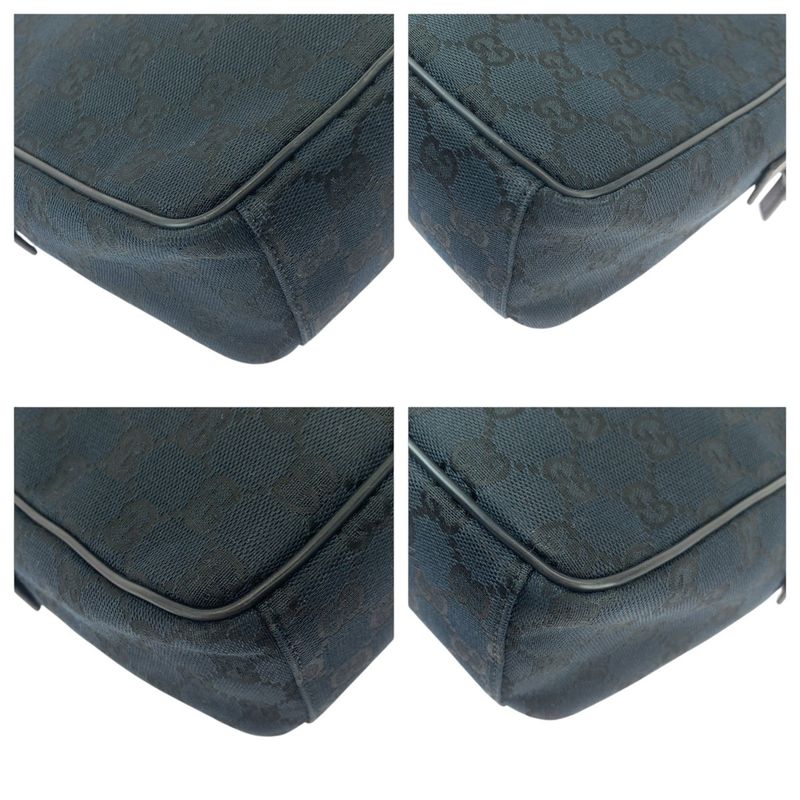 Gucci Black Silver Hardware GG Canvas Leather 018.1612 Shoulder Bag Messenger — view 4