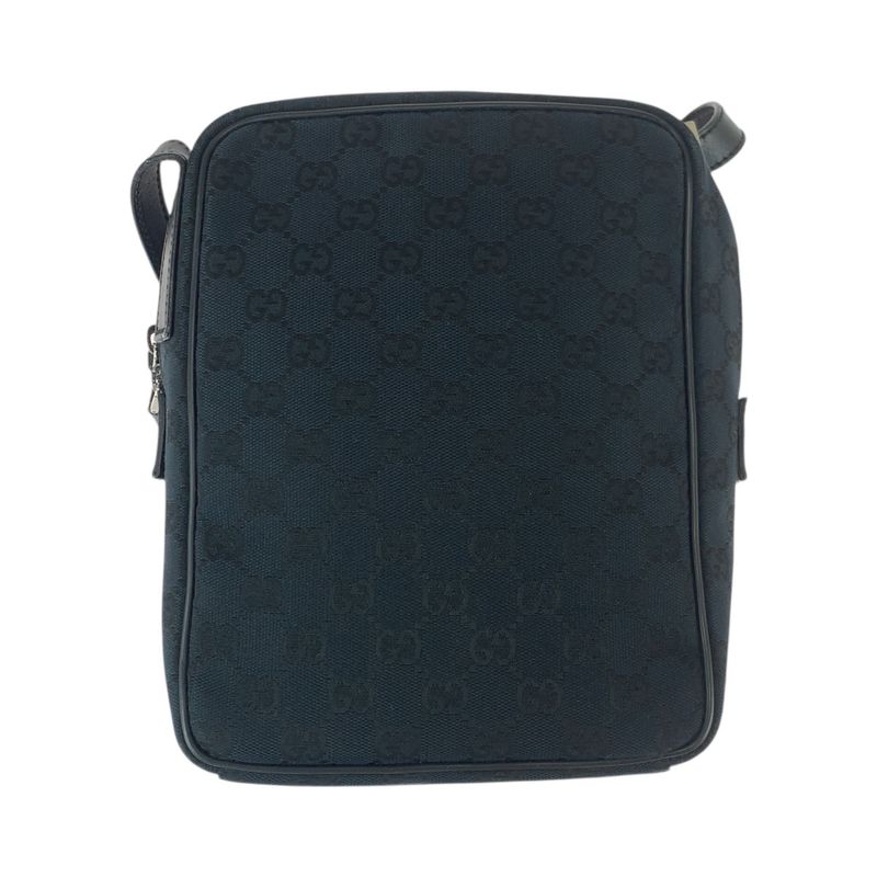 Gucci Black Silver Hardware GG Canvas Leather 018.1612 Shoulder Bag Messenger — view 3