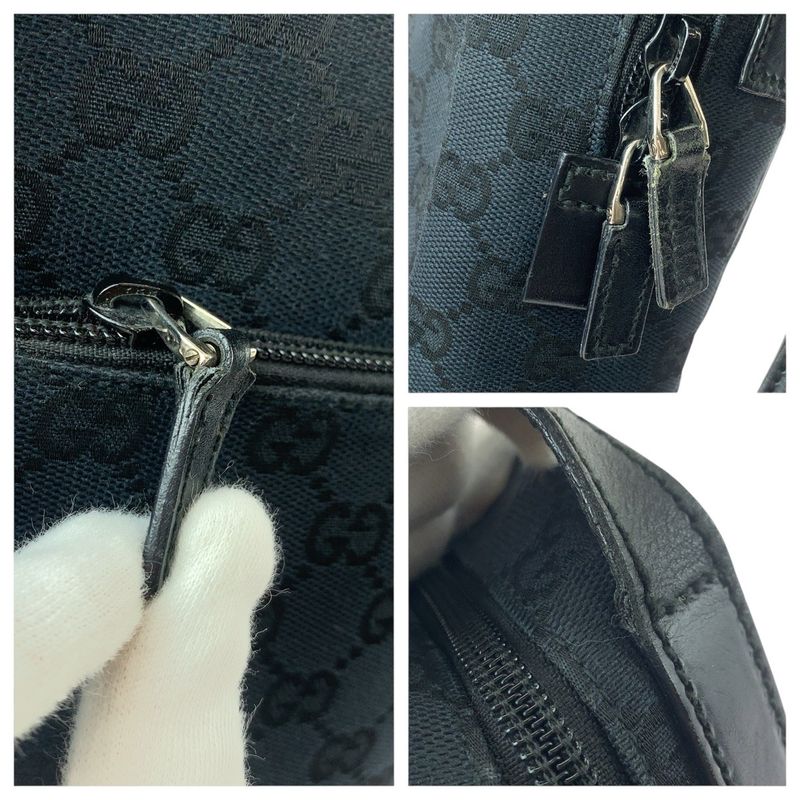 Gucci Black Silver Hardware GG Canvas Leather 018.1612 Shoulder Bag Messenger — view 6