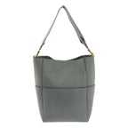 Celine Sangle Bucket Medium Leather Shoulder Bag Gray — view 3