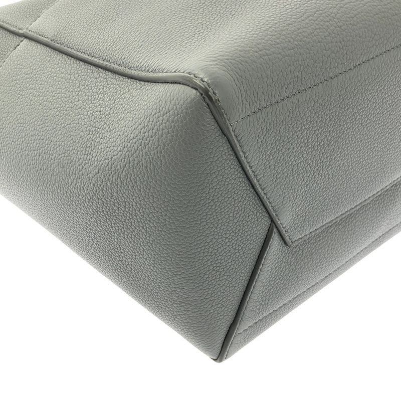 Celine Sangle Bucket Medium Leather Shoulder Bag Gray — view 7