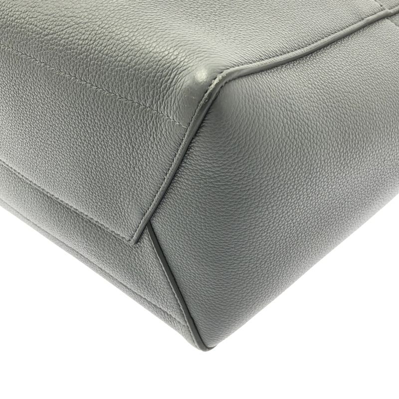Celine Sangle Bucket Medium Leather Shoulder Bag Gray — view 8