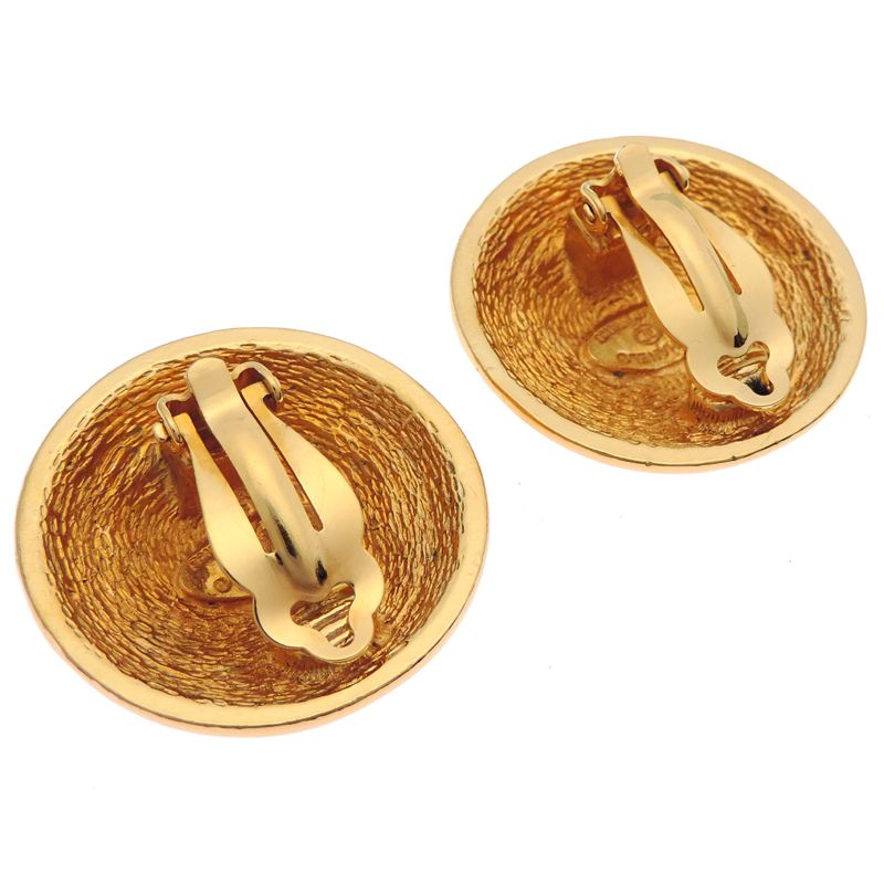 Chanel Classic Gold-Tone Earrings — view 4