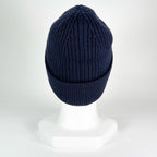 Loewe X23 100% Wool Logo Design Beanie Knit Cap Navy Blue — view 4