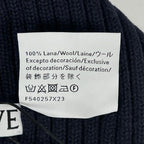 Loewe X23 100% Wool Logo Design Beanie Knit Cap Navy Blue — view 8
