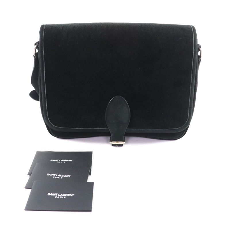 Saint Laurent Paris YSLmonogram Velvet Shoulder Bag Black Silver-hardw — view 3
