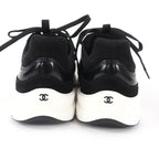 Chanel Coco Mark Leather Low Cut Sneakers Black White 37 Boxes — view 5