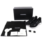 Chanel Coco Mark Leather Low Cut Sneakers Black White 37 Boxes — view 2