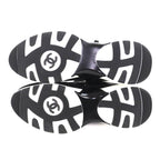 Chanel Coco Mark Leather Low Cut Sneakers Black White 37 Boxes — view 8
