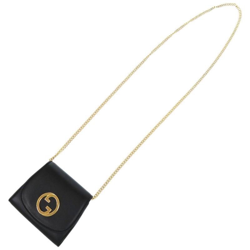 Gucci Chain Wallet Blondie Leather Black Bifold 1206 — view 4