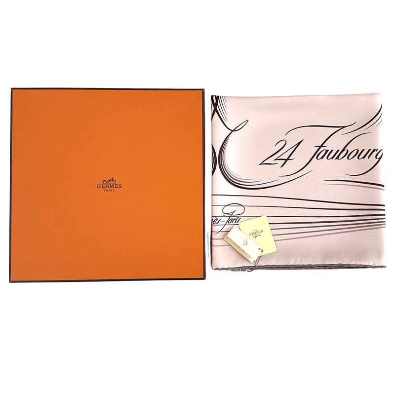 Hermes Scarf Carre 90 24 Faubourg Silk Pink — view 7