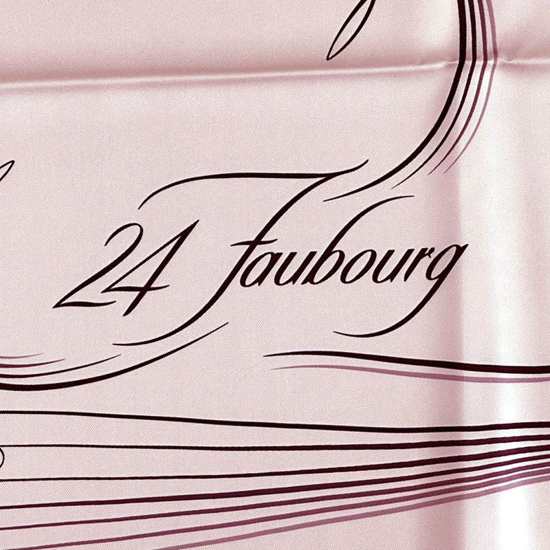 Hermes Scarf Carre 90 24 Faubourg Silk Pink — view 2