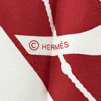 Hermes Scarf Carre 90 Clic Clac Silk Red White Horse — view 4