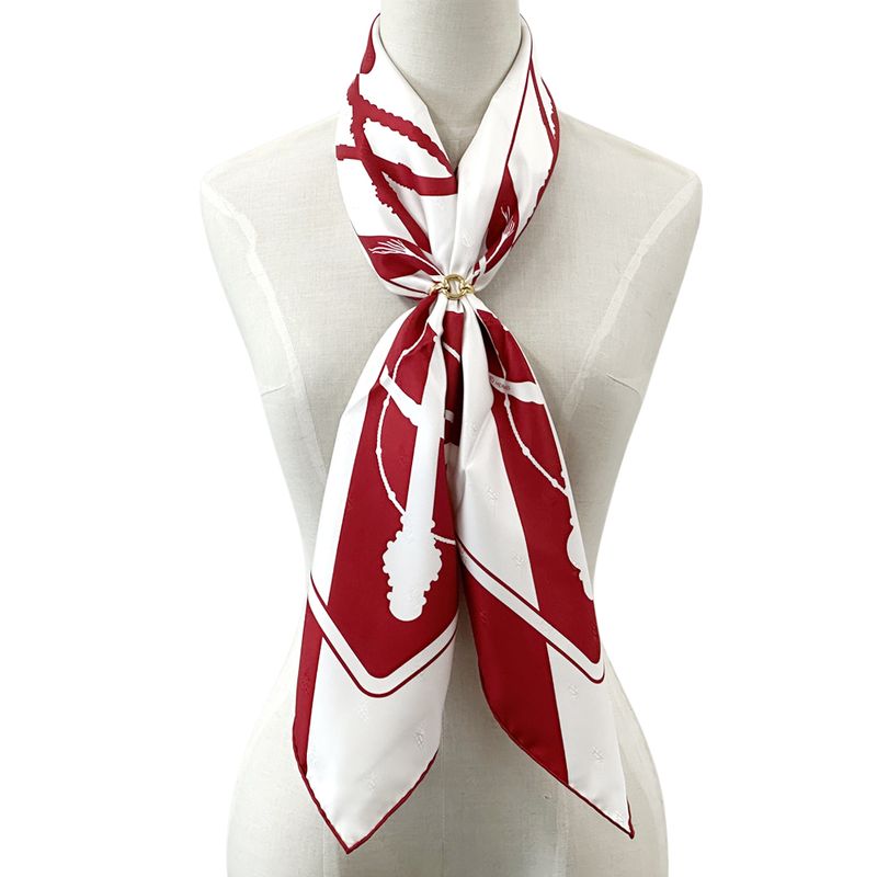 Hermes Scarf Carre 90 Clic Clac Silk Red White Horse — view 6