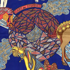 Hermes Scarf Carre 90 ART Des Steppes Step Silk Navy Multicolor — view 2