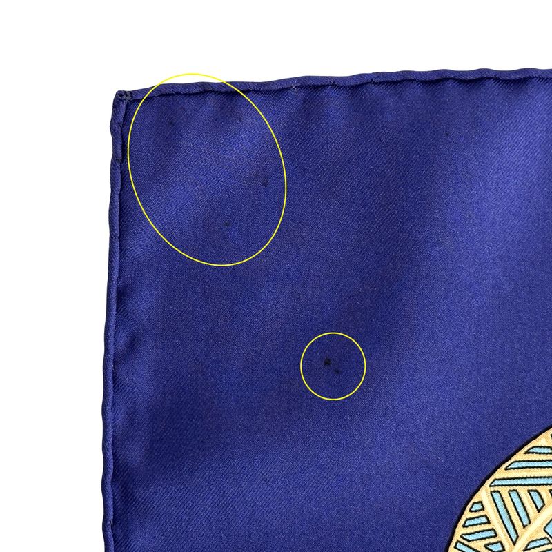 Hermes Scarf Carre 90 ART Des Steppes Step Silk Navy Multicolor — view 8