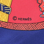Hermes Scarf Carre 90 ART Des Steppes Step Silk Navy Multicolor — view 4
