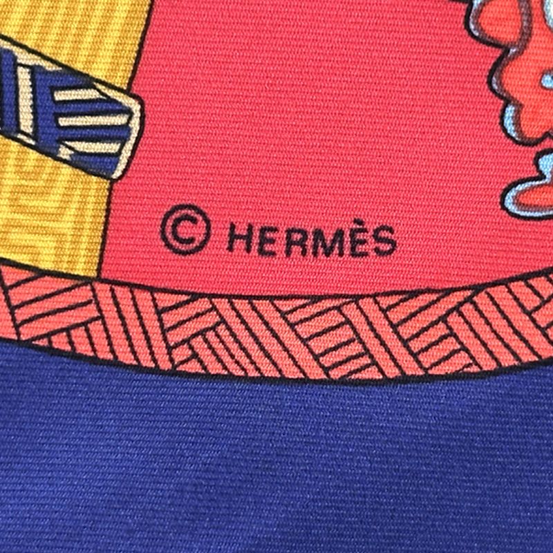 Hermes Scarf Carre 90 ART Des Steppes Step Silk Navy Multicolor — view 4