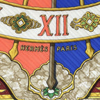 Hermes Scarf Pleated Carre Carpe DIEM Enjoy Your Day Silk Beige — view 3