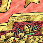 Hermes Scarf Pleated Carre Carpe DIEM Enjoy Your Day Silk Beige — view 4