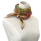 Hermes Scarf Pleated Carre Carpe DIEM Enjoy Your Day Silk Beige — view 8