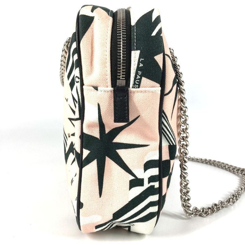 Chanel Shoulder Bag LA Pausa Leather Canvas Pink — view 4