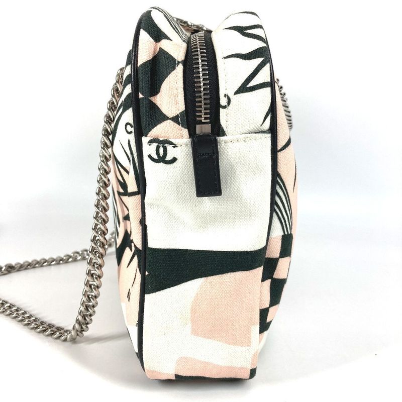 Chanel Shoulder Bag LA Pausa Leather Canvas Pink — view 5
