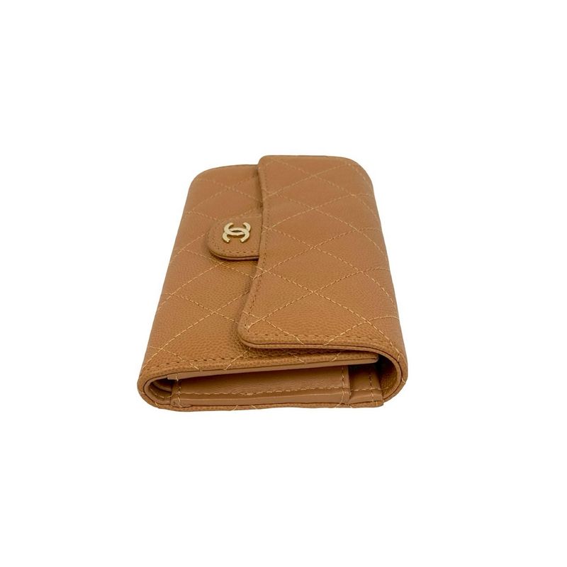 Chanel Quilted Coco Mark Caviar Leather Trifold — view 4