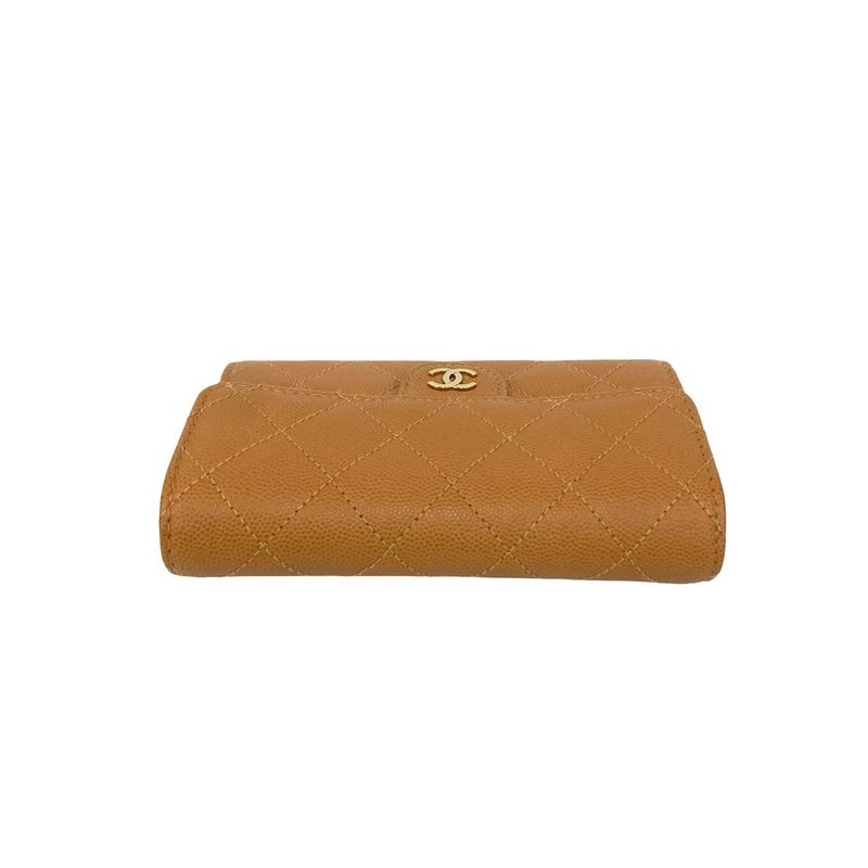Chanel Quilted Coco Mark Caviar Leather Trifold — view 3
