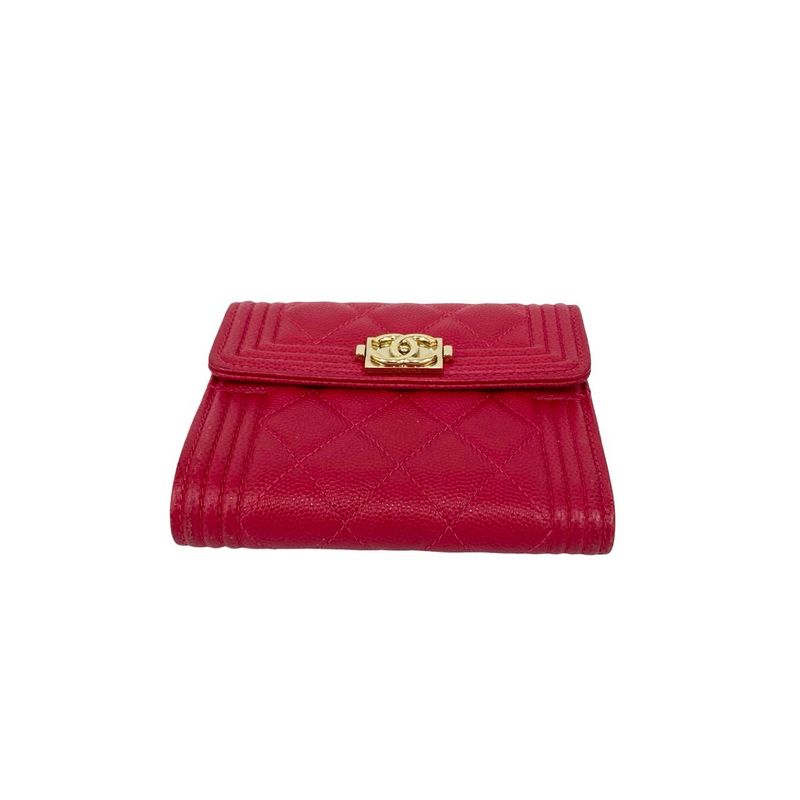 Chanel Coco Mark Caviar Leather Trifold Wallet Mini — view 6