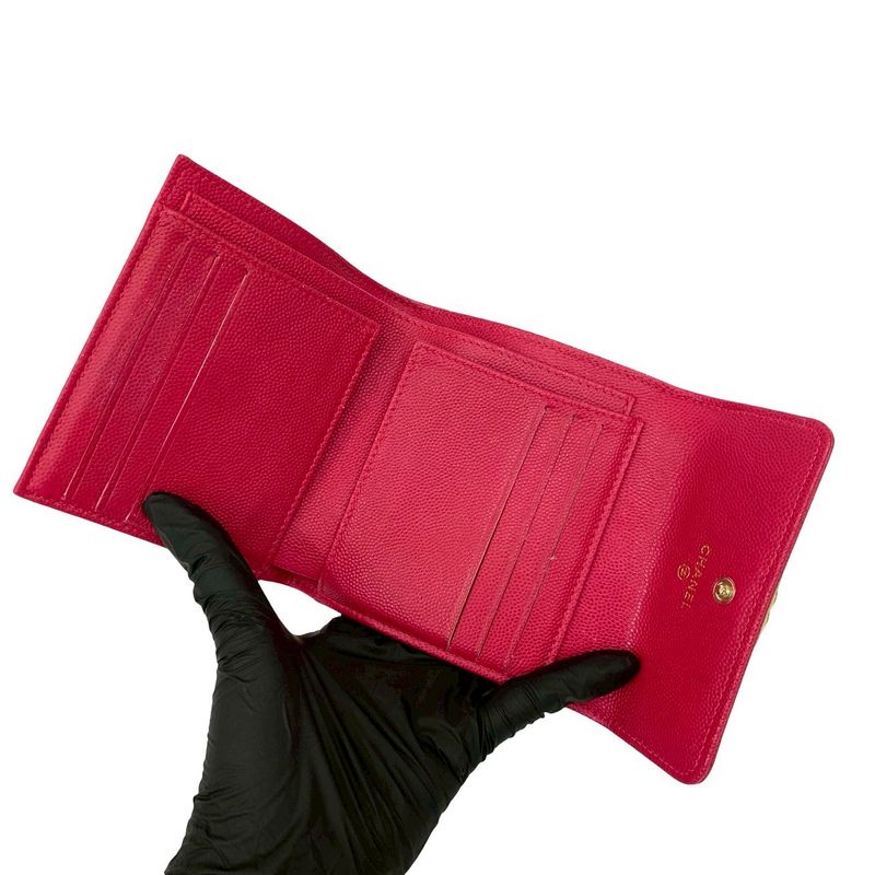 Chanel Coco Mark Caviar Leather Trifold Wallet Mini — view 7