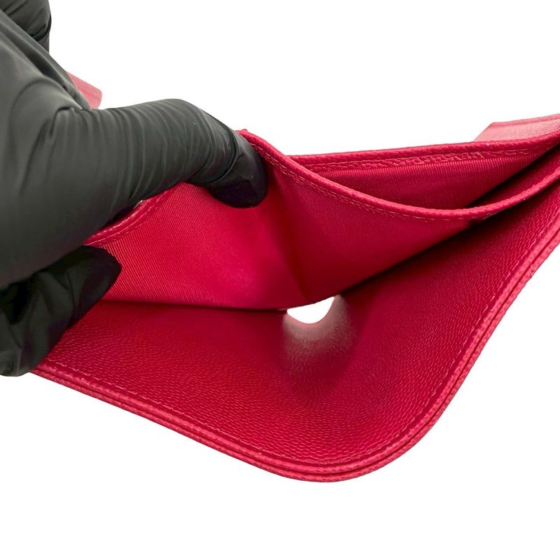 Chanel Coco Mark Caviar Leather Trifold Wallet Mini — view 8