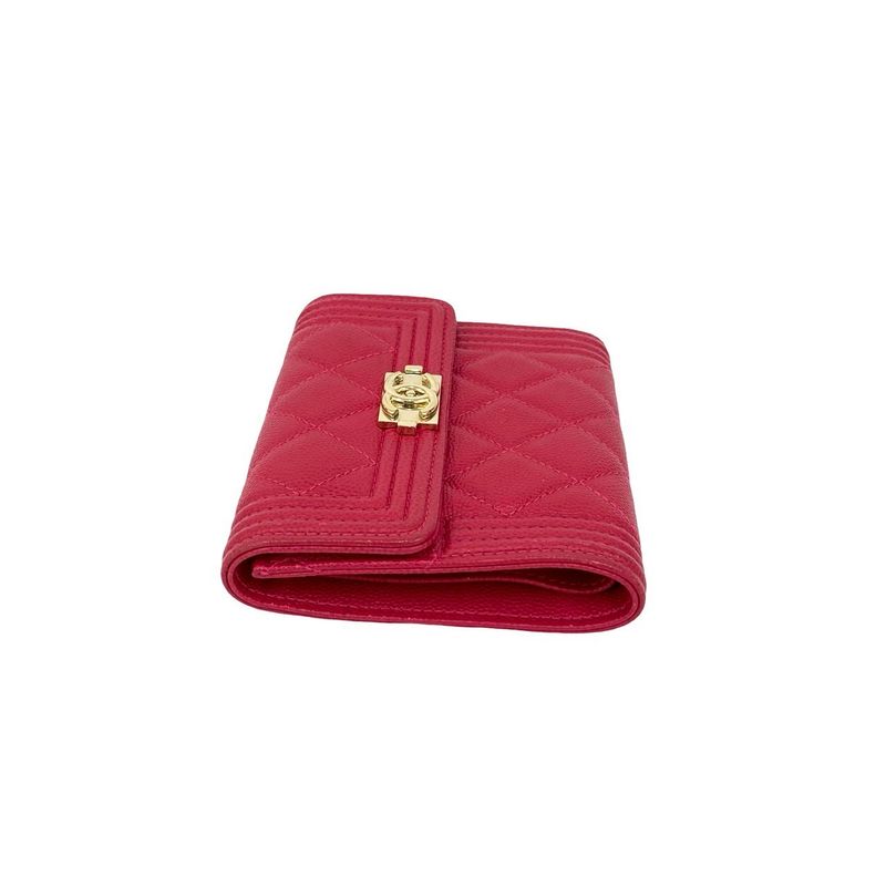 Chanel Coco Mark Caviar Leather Trifold Wallet Mini — view 4