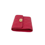 Chanel Coco Mark Caviar Leather Trifold Wallet Mini — view 4