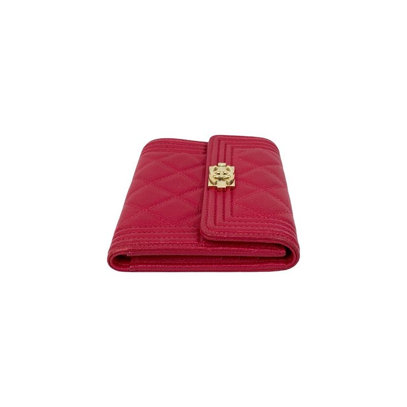 Chanel Coco Mark Caviar Leather Trifold Wallet Mini — view 5