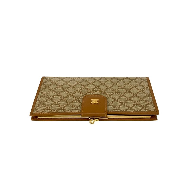 Celine Vintage Macadam Pattern Triomphe Logo Hardware Leather — view 3