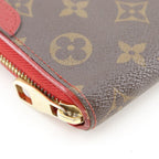 Louis Vuitton Zippy Wallet Retiro Monogram Canvas Threes Brown Red — view 4