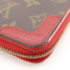 Louis Vuitton Zippy Wallet Retiro Monogram Canvas Threes Brown Red — view 7