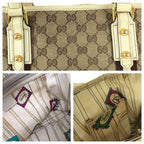 Gucci Sherry Line Beige Brown Gold Hardware GG Canvas Leather Tote Bag — view 7