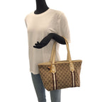 Gucci Sherry Line Beige Brown Gold Hardware GG Canvas Leather Tote Bag — view 8