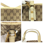 Gucci Sherry Line Beige Brown Gold Hardware GG Canvas Leather Tote Bag — view 6