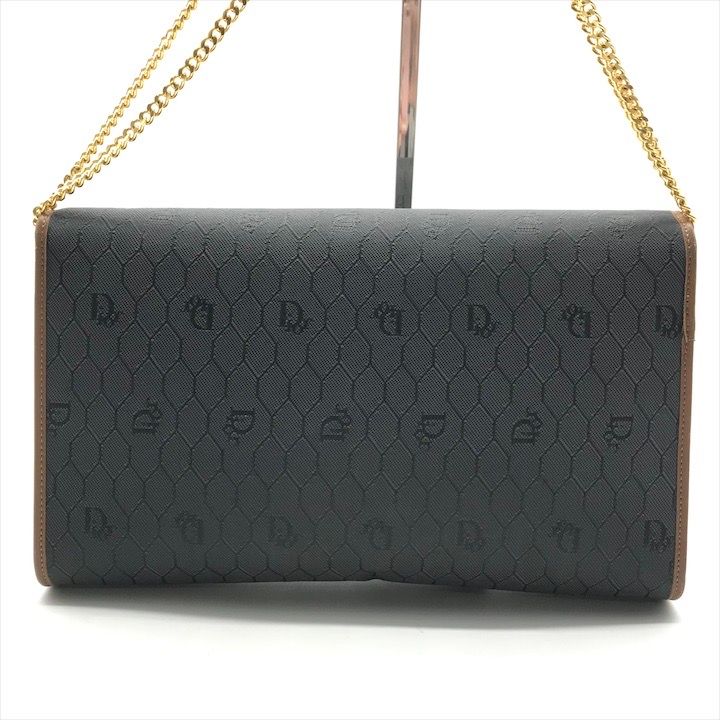 Dior Chain Shoulder Bag Clutch Vintage Leather Black — view 3